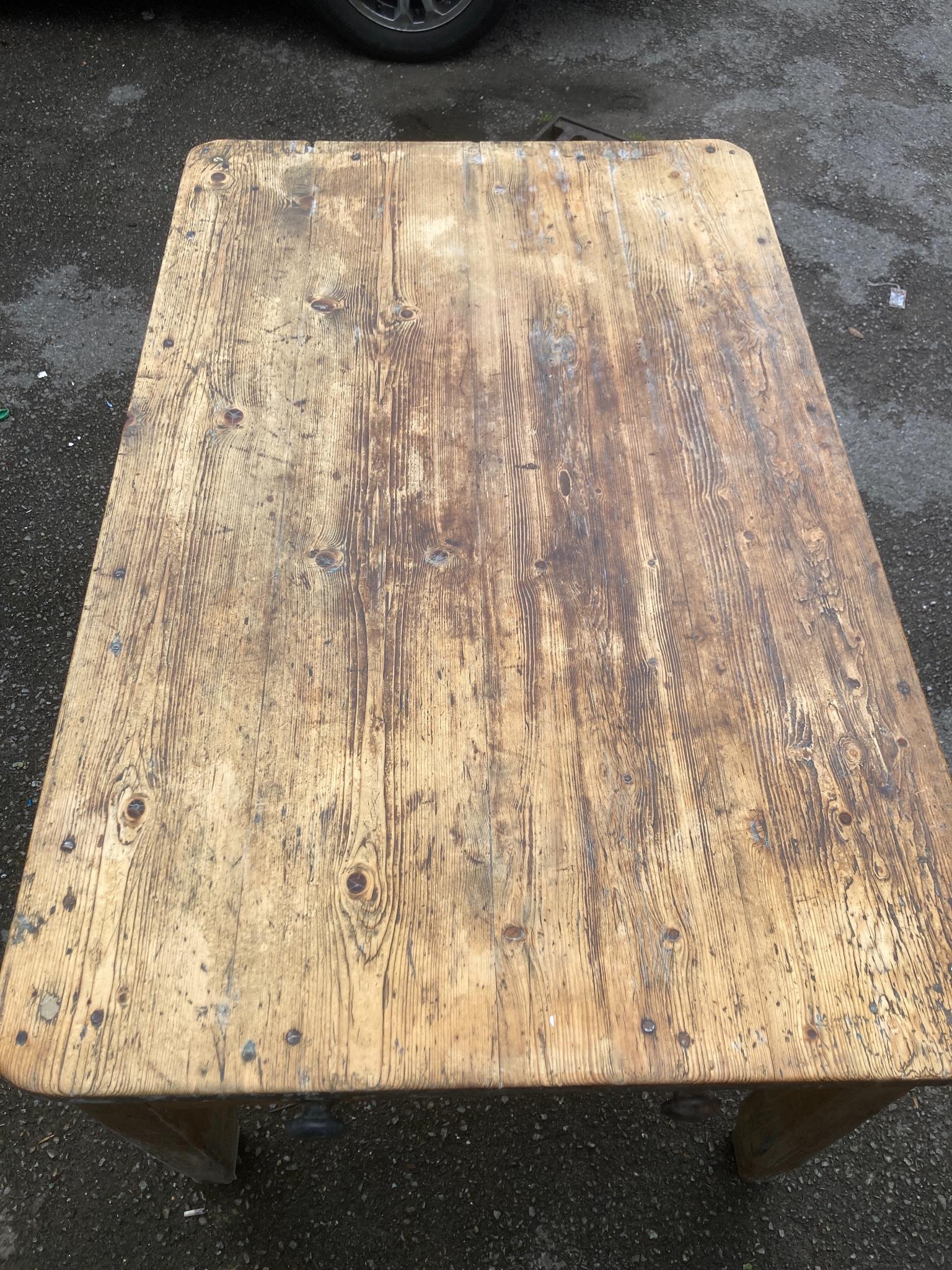 A Victorian rectangular pine kitchen table, width 132cm, depth 82cm, height 75cm